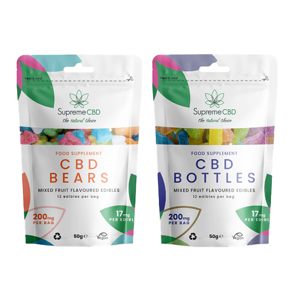 Supreme CBD 200mg CBD Gummies Grab Bag - 50g (3 Flavours Available)